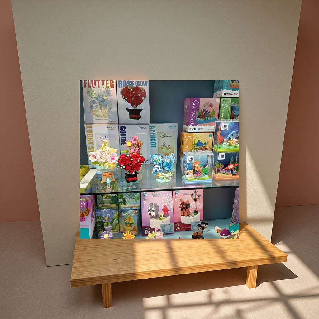 Children's wooden building table, soft building block model, amusement facilities, children's gift set, fun building and educational toys. 230844041 Item Picture