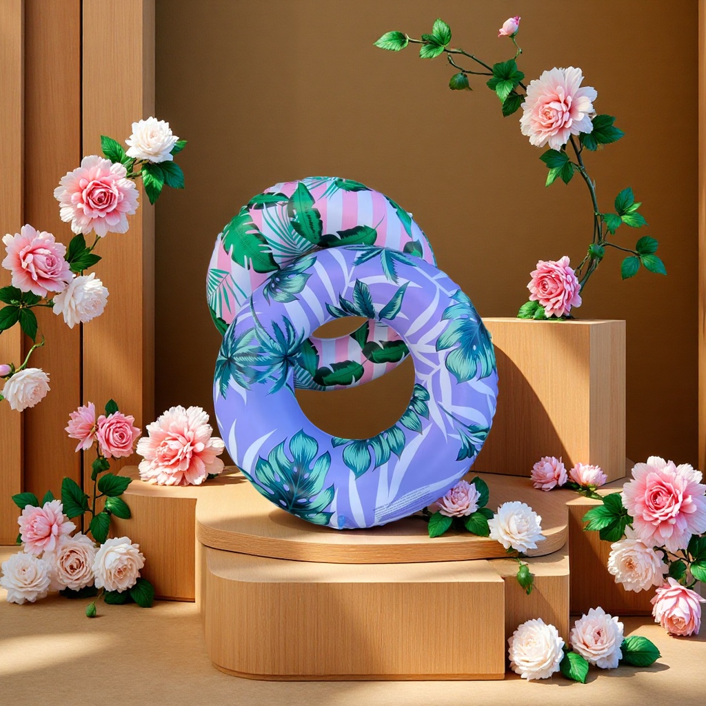 Children's leak-proof inflatable 90-centimeter safety explosion-proof thickened inflatable swimming ring, adult baby floating ring, a must-have in summer