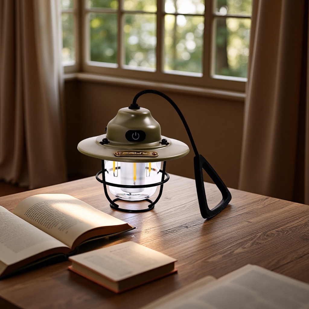 Outdoor camping lamp, multi-functional portable waterproof flashlight, camping tent lamp, night tour lighting fixture, rechargeable and lightweight details Picture