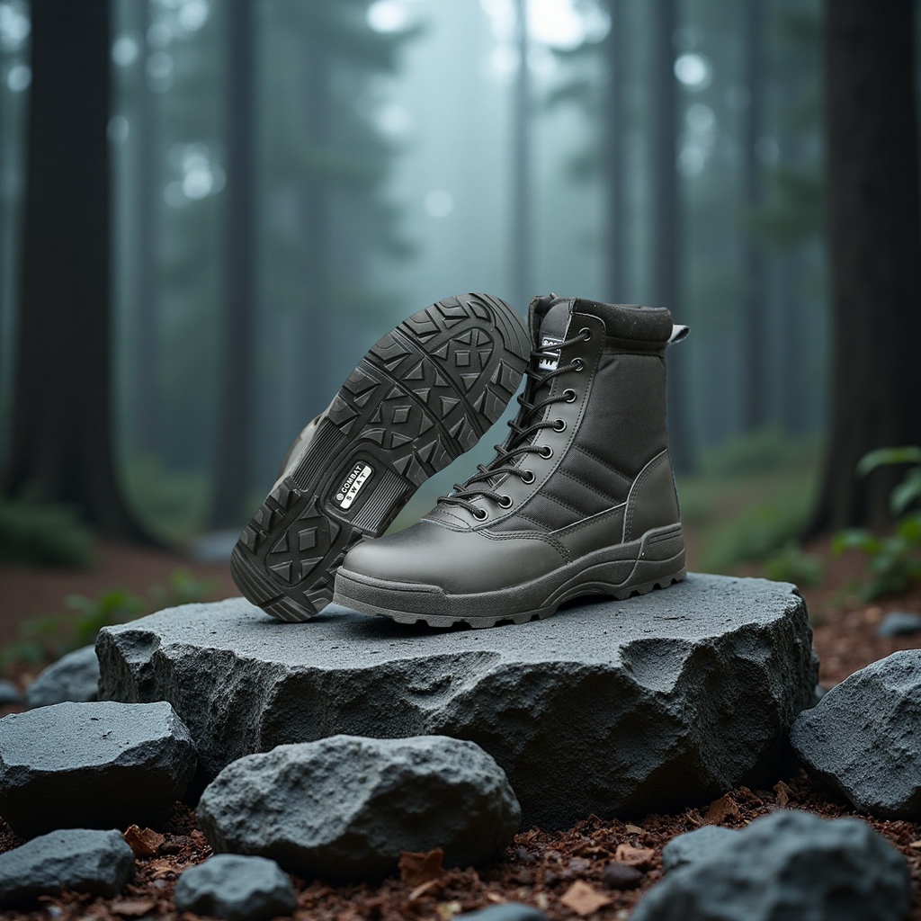 Men's boot manufacturer supplies high-top tactical boots, outdoor combat anti-kick and anti-collision hiking shoes, men's and women's universal sports military boots, military boots, men's outdoor tactical uniforms, military boots Application Scenario