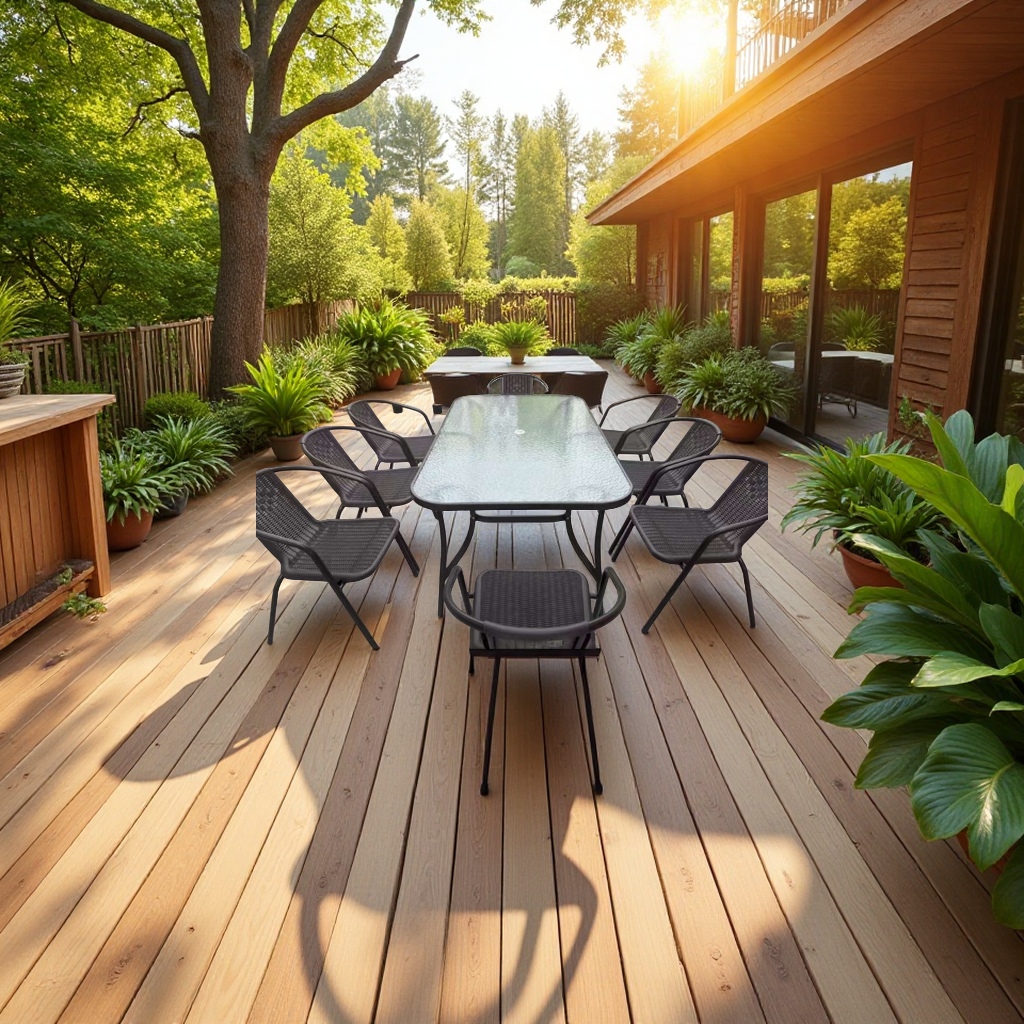 户外实木桌椅实物图