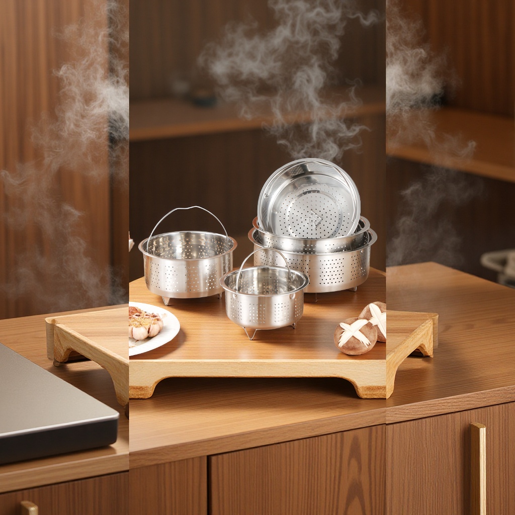 亚马逊304加厚不锈钢蒸格蒸篮蒸笼厨房用品电饭煲内胆蒸饭器蒸米格蒸糖器日用百货