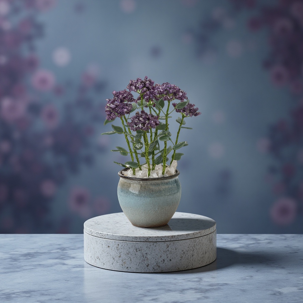 天然紫水晶簇花水晶树摆件水晶原石单晶体仿真花树工艺品批发工艺品水晶饰品收藏礼品