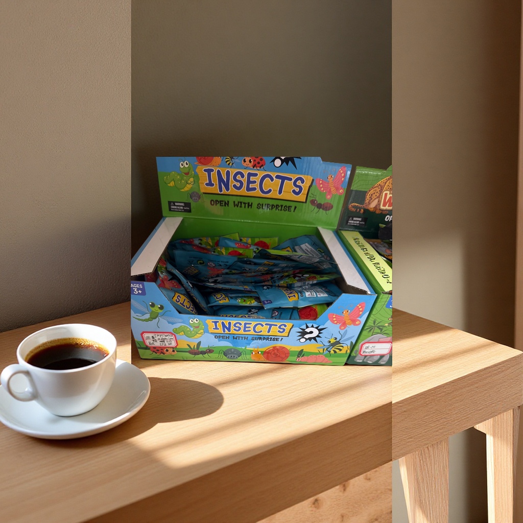 INSECTS昆虫惊喜盲袋玩具3岁以上儿童趣味开箱认知科普多袋独立包装蚂蚁甲虫模型