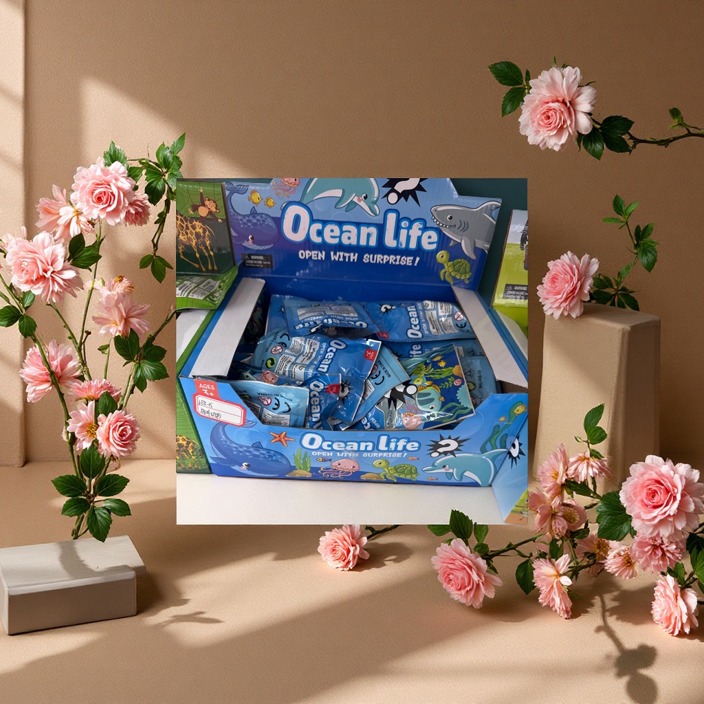 Ocean life海洋生物盲袋玩具适合4岁以上惊喜开箱科普收藏多袋随机海豚鲨鱼模型