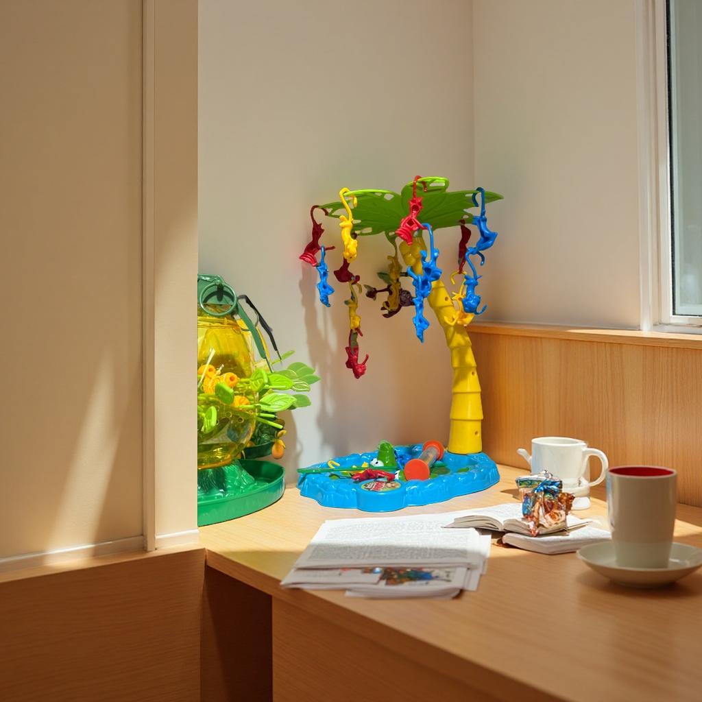 Wow Game猴子挂树桌游4岁以上彩色模型树桩吊钩家庭互动策略趣味游戏产品图