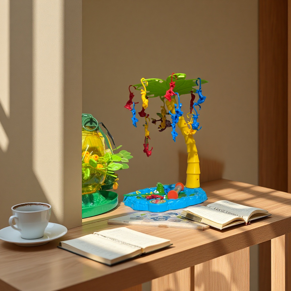 Wow Game猴子挂树桌游4岁以上彩色模型树桩吊钩家庭互动策略趣味游戏