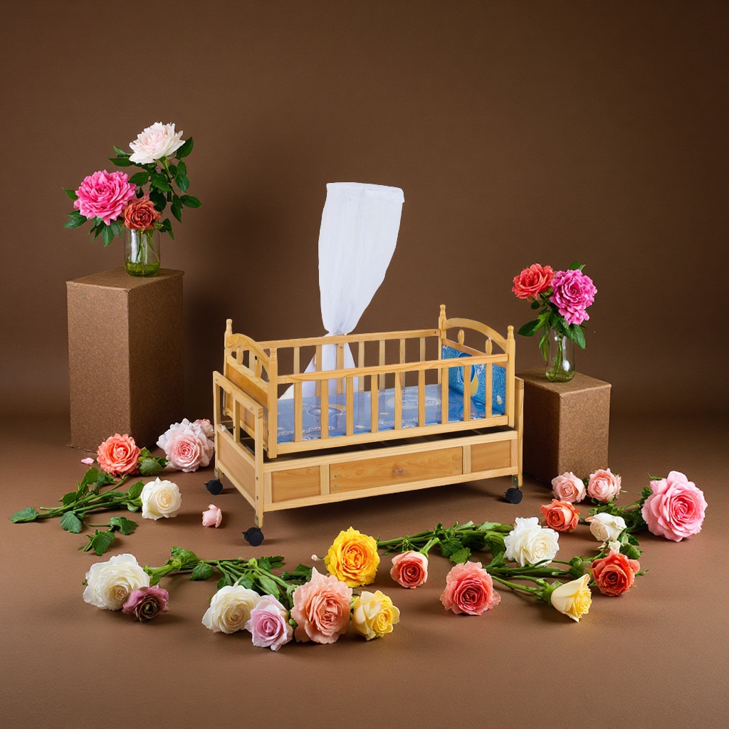 儿童床多功能实木环保安全宝宝婴儿床儿童卧室家具简约可拆洗床垫任选