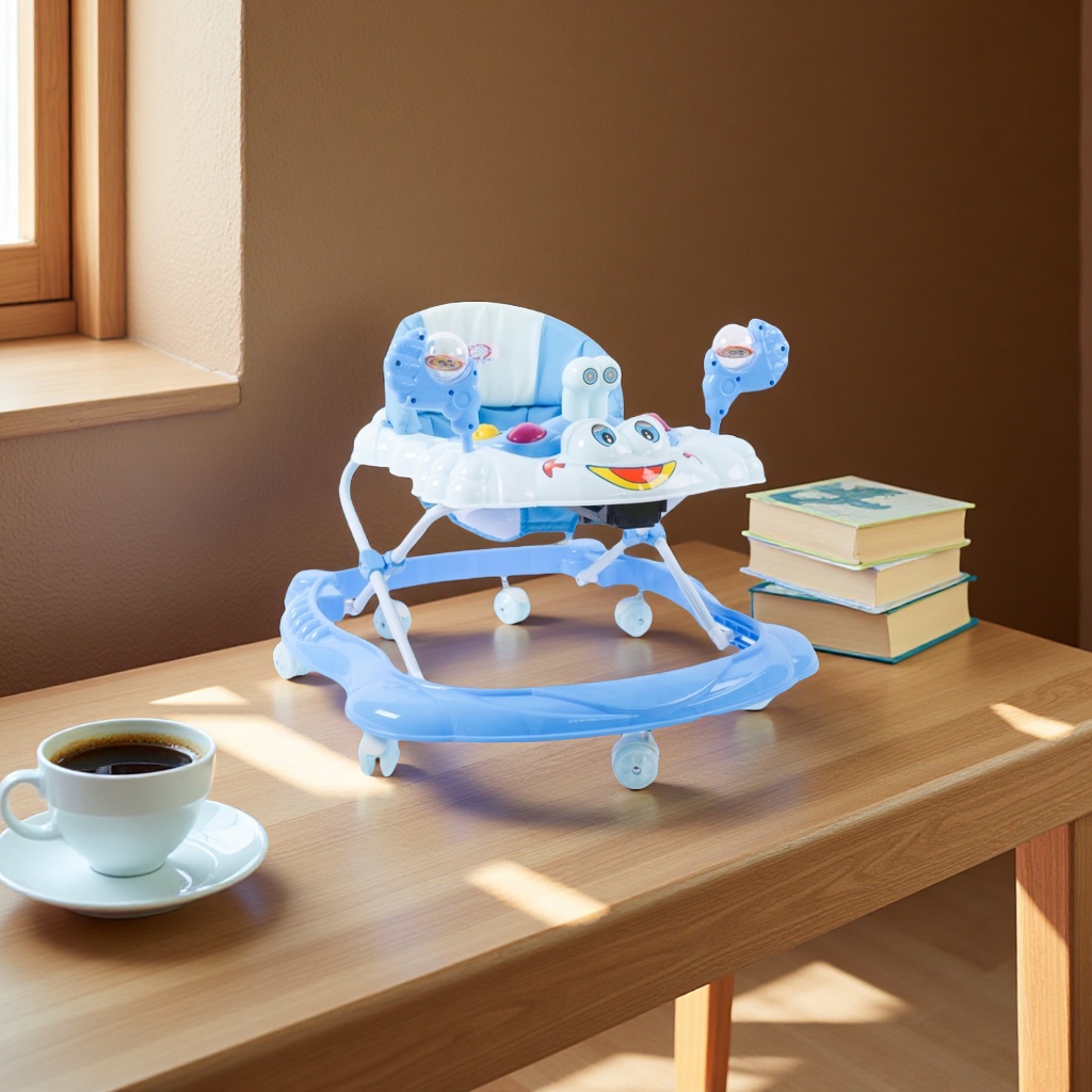 婴儿学步车多功能可调节防滑安全宝宝早教助步车儿童玩具轻便款