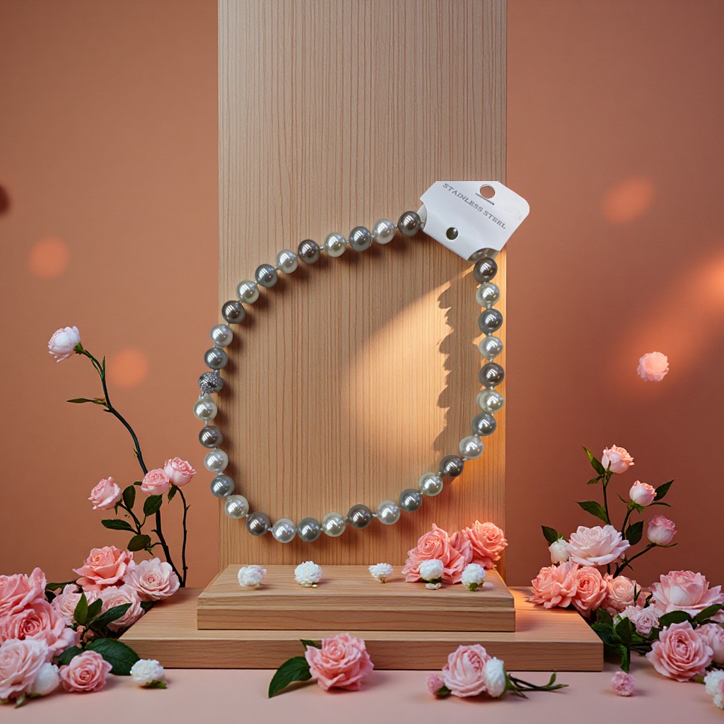 10mm beaded necklace, a fashionable, simple and natural pearl accessory for women, a versatile Korean-style long necklace accessory Application Scenario