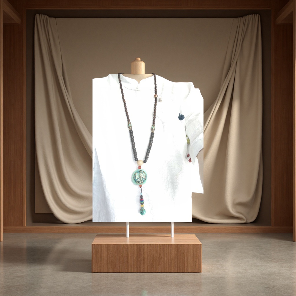 The Xingni long and simple sweater chain is versatile and casual, featuring a new Chinese style details Picture