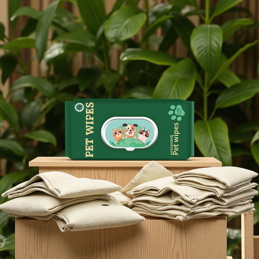 Customized pet-specific wet wipes deodorizing and antibacterial, thickened no-rinse wet wipes for cats and dogs, pet grooming and hair removal products Application Scenario