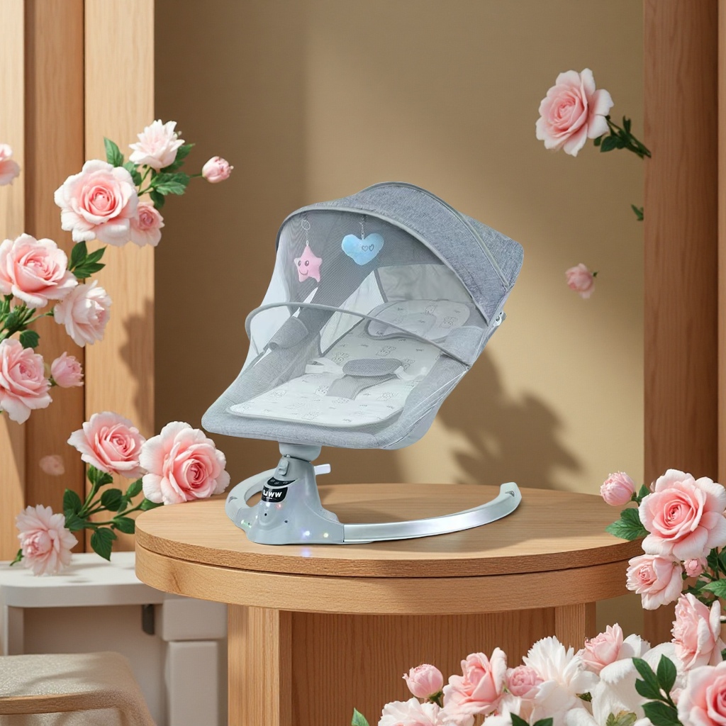 婴儿电动摇椅多功能宝宝摇椅婴幼儿摇篮带音乐震动可拆洗座垫适用新生儿儿童详情图2