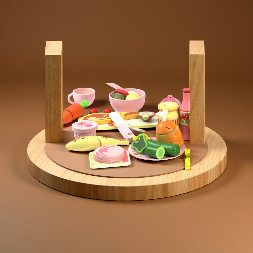 木制水果蔬菜切切看早午餐玩具女孩厨房过家家餐厨磁铁切切乐趣味玩具