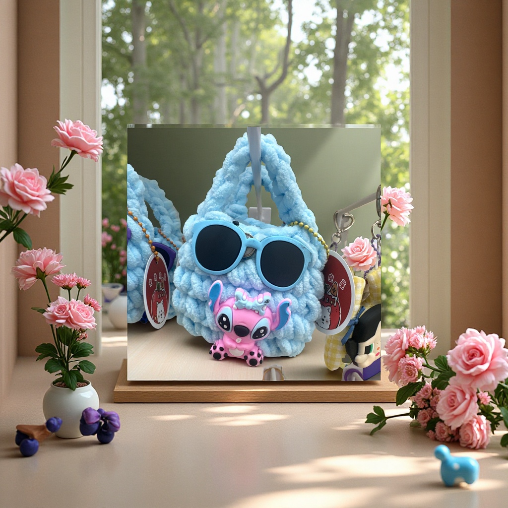 公仔毛线编织零钱包可爱手工手提卡通零钱袋迷你收纳包女童学生零钱包礼品