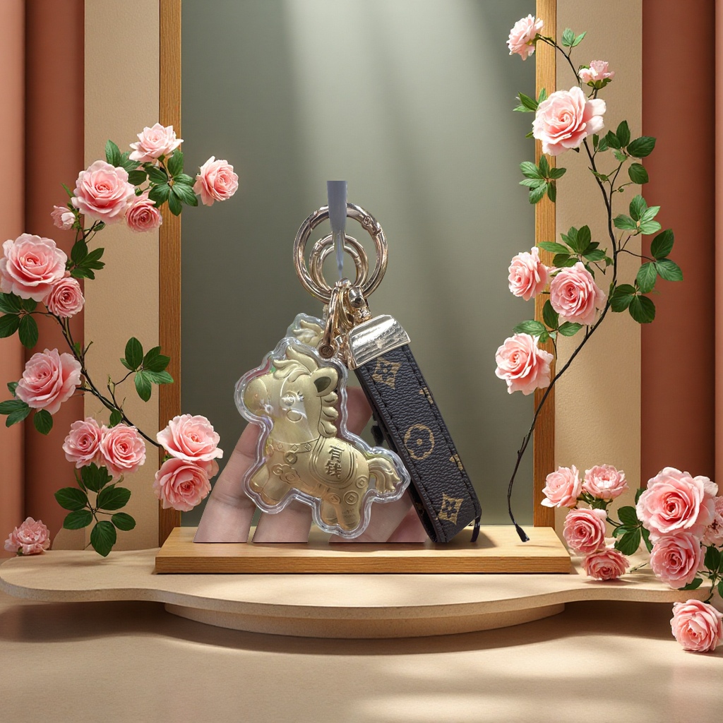 马上有钱钥匙挂件手机包包装饰挂件财运旺旺吉祥风格时尚简约