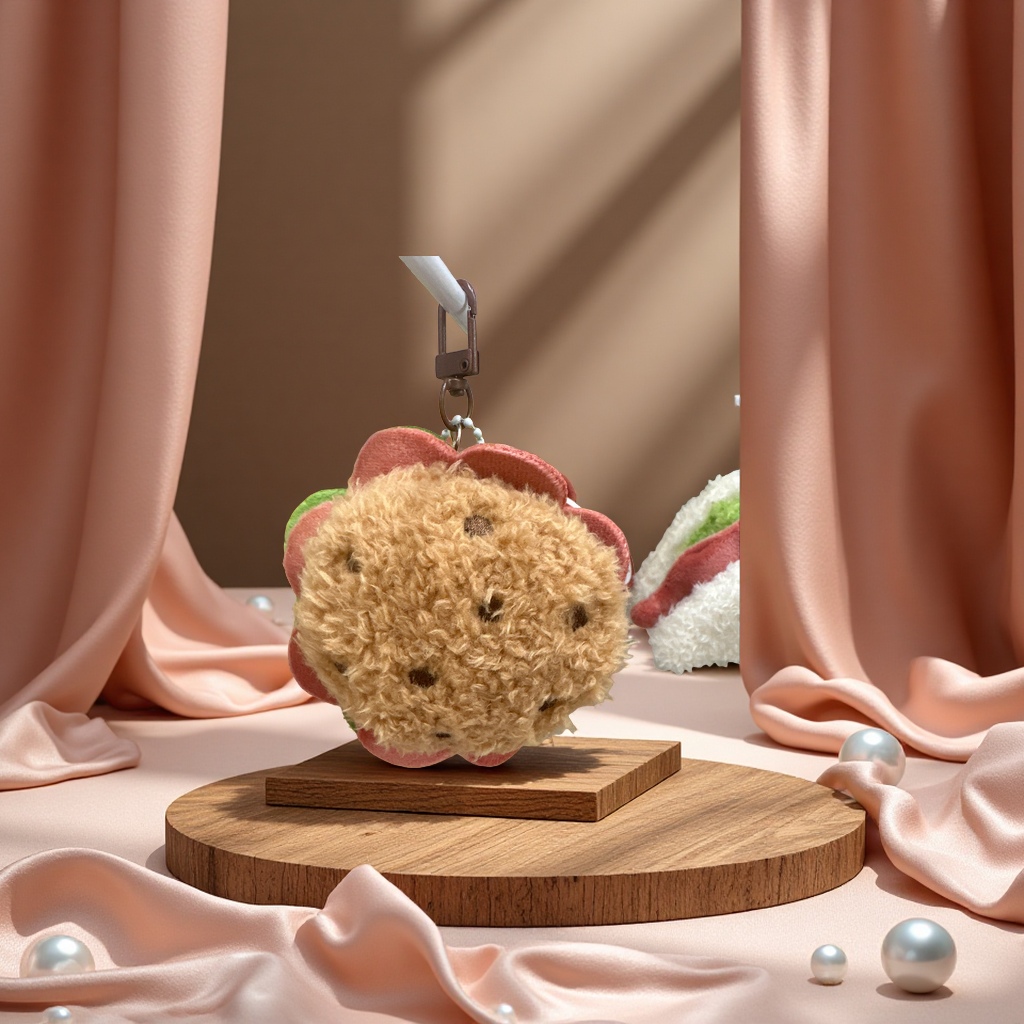 汉堡热狗三明治毛绒挂件可爱卡通抱枕装饰玩偶儿童礼物趣味摆件