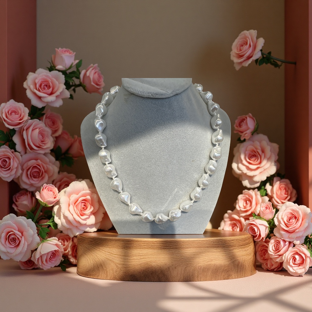 Baroque-style necklace, retro and individual metal chain, fashionable and trendy accessory, long necklace for women