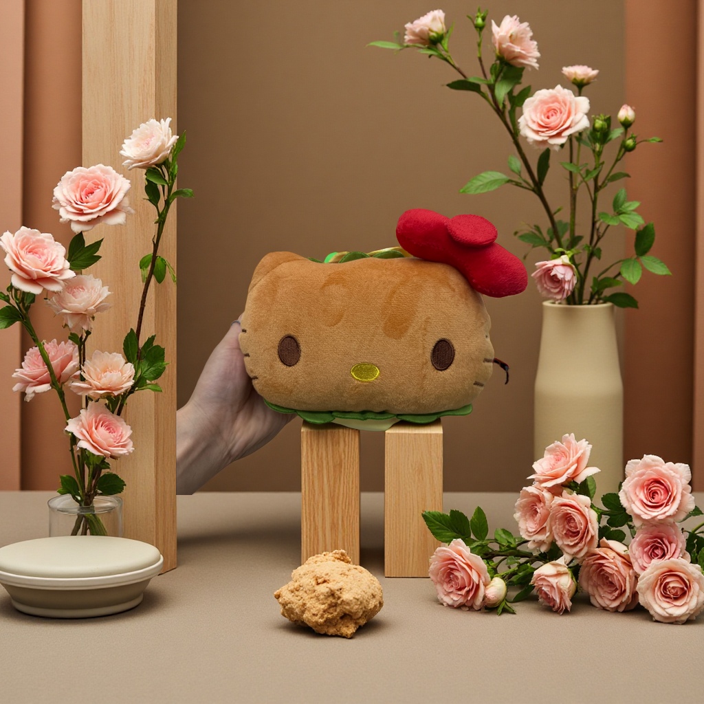 汉堡猫挎包可爱萌趣迷你零钱包时尚潮流学生百搭包包女款