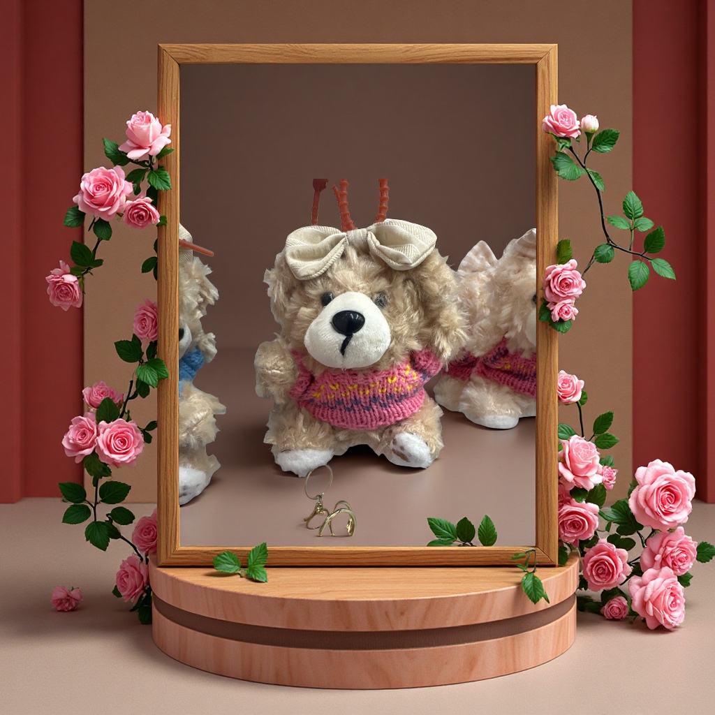 可爱毛绒熊挂件萌趣布艺吊饰软萌卡通装饰礼物赠品