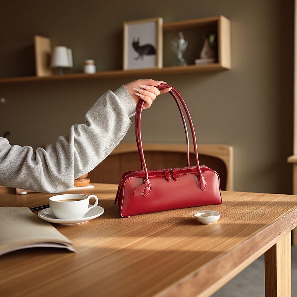 潮流外贸韩系法棍腋下包女包简约百搭单肩包高级小众设计箱包皮具男士手提包