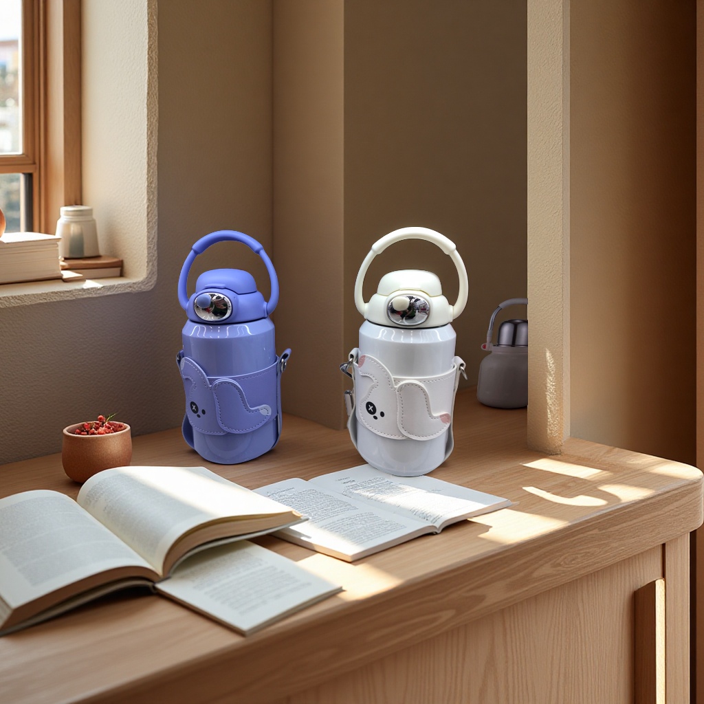 康宁玻璃水壶耐热透明家用大容量便携饮水壶茶壶水杯带盖600ml