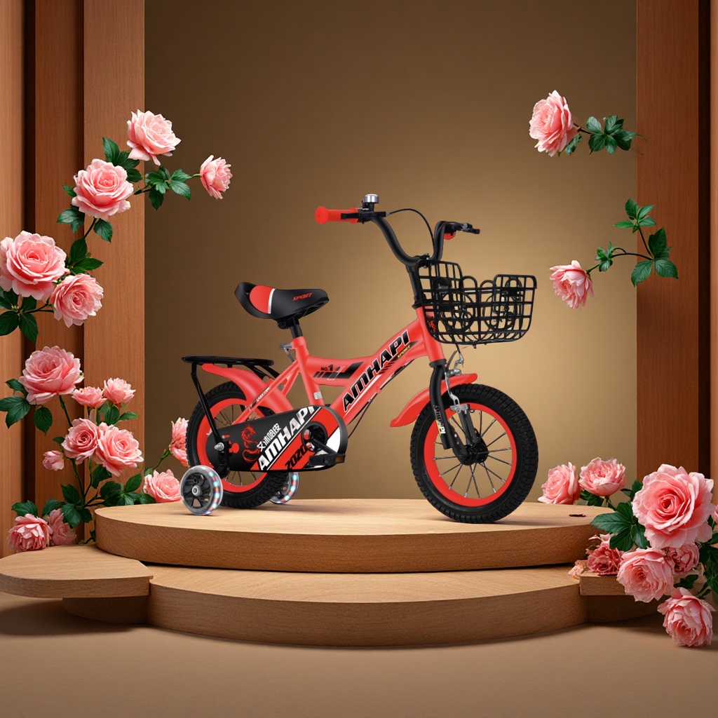 红色童车儿童手推车宝宝婴儿车可坐可躺轻便便携适合室内外使用