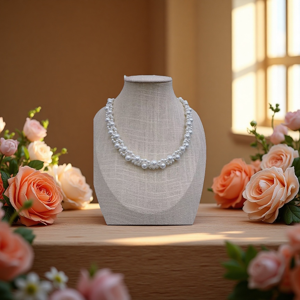 Shi Family Pearl hand-woven necklace is a fashionable, versatile and elegant accessory. It is a long and trendy accessory for women details Picture