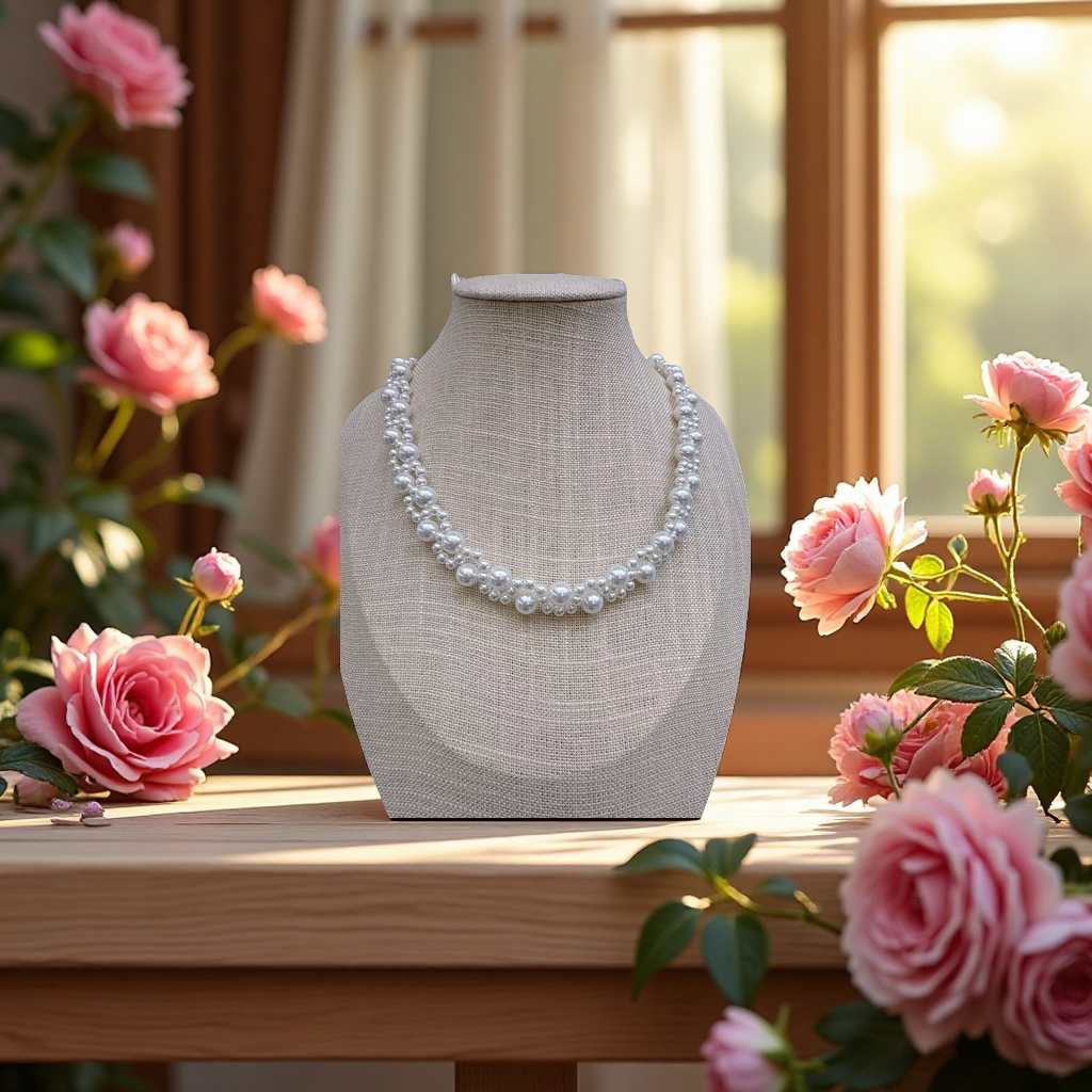 Shi Family Pearl hand-woven necklace is a fashionable, versatile and elegant accessory. It is a long and trendy accessory for women Specification image