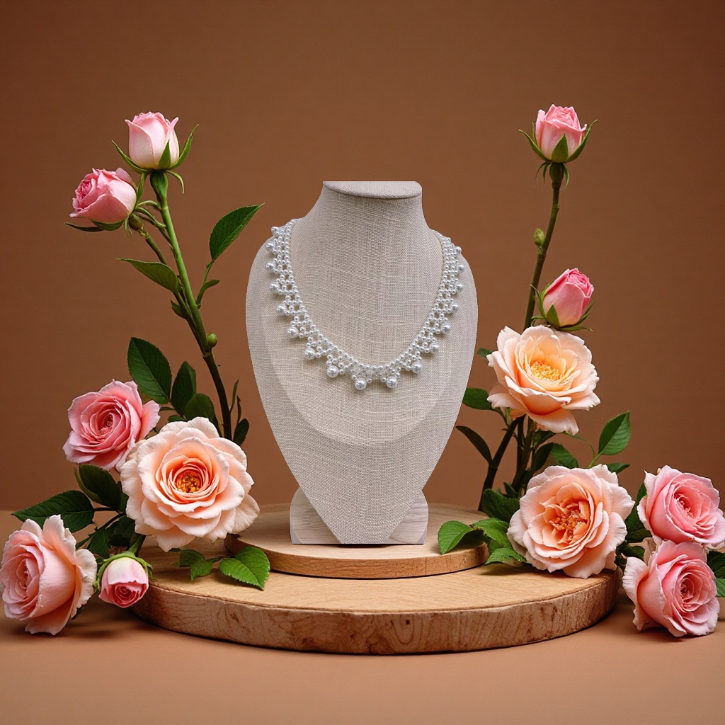 Shi Family Crystal Glass Bead Necklace is a fashionable, versatile and simple women's accessory. It's a long necklace that can be given as a gift