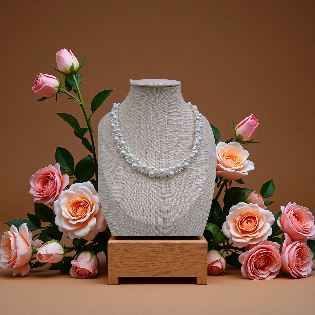 Shi Family Crystal Glass Bead Necklace is a fashionable, versatile and simple women's accessory. It's a long necklace that can be given as a gift Specification image