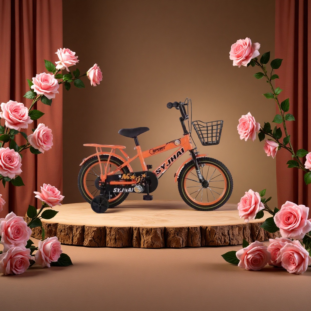 儿童自行车可调节座椅安全轻便耐用适合学骑多彩款