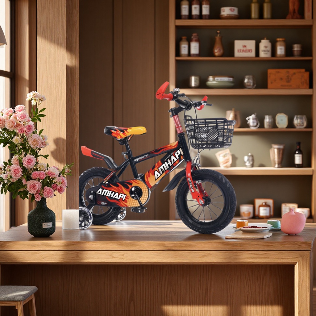 带辅助轮儿童自行车宝宝学步车幼儿车童车安全便携适合学骑新手款