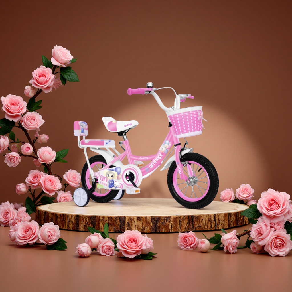 粉色儿童自行车女款童车安全耐用适合学步宝宝幼儿小孩玩具新款