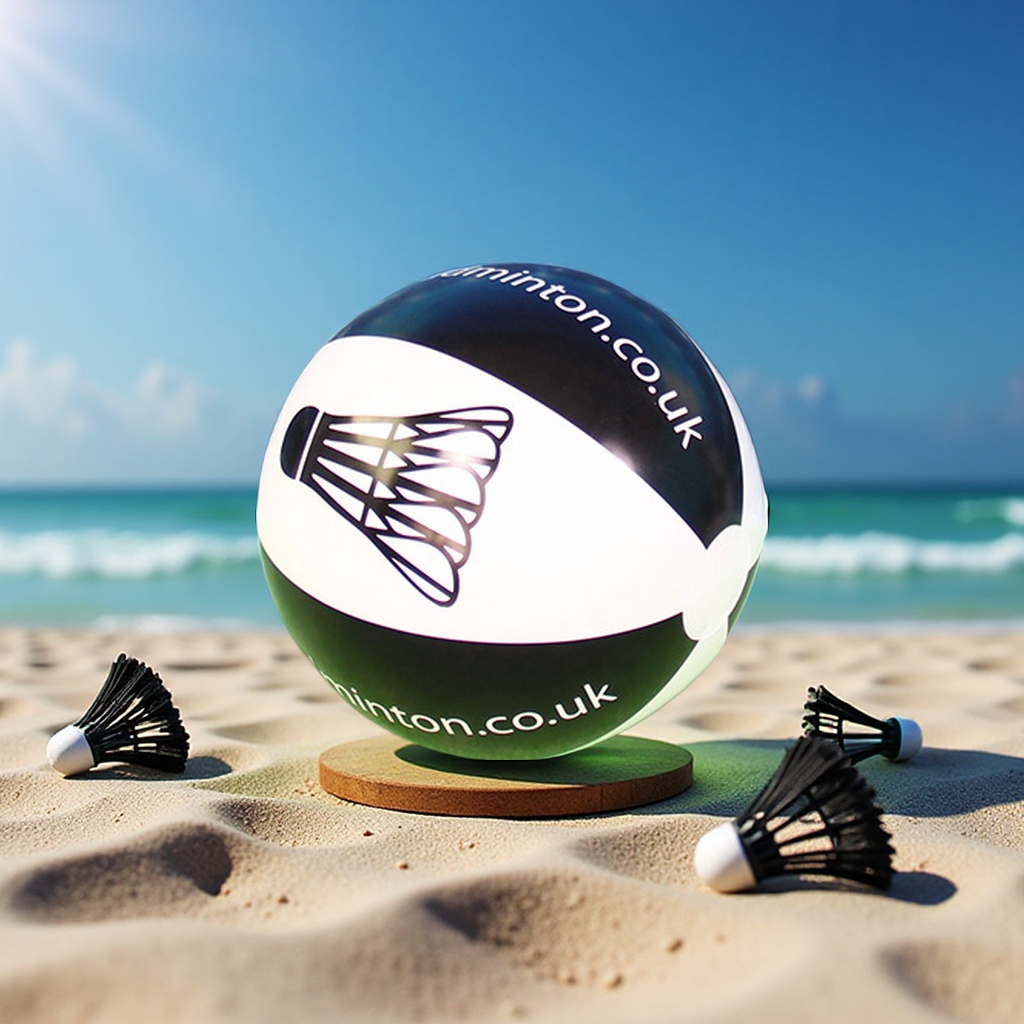 Customized white LOGO advertising inflatable balls, sports gifts, beach badminton and tennis supplies, outdoor activities, black badminton balls details Picture