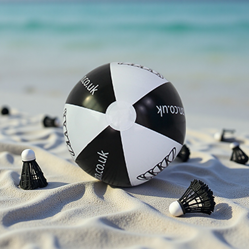 Customized white LOGO advertising inflatable balls, sports gifts, beach badminton and tennis supplies, outdoor activities, black badminton balls Application Scenario