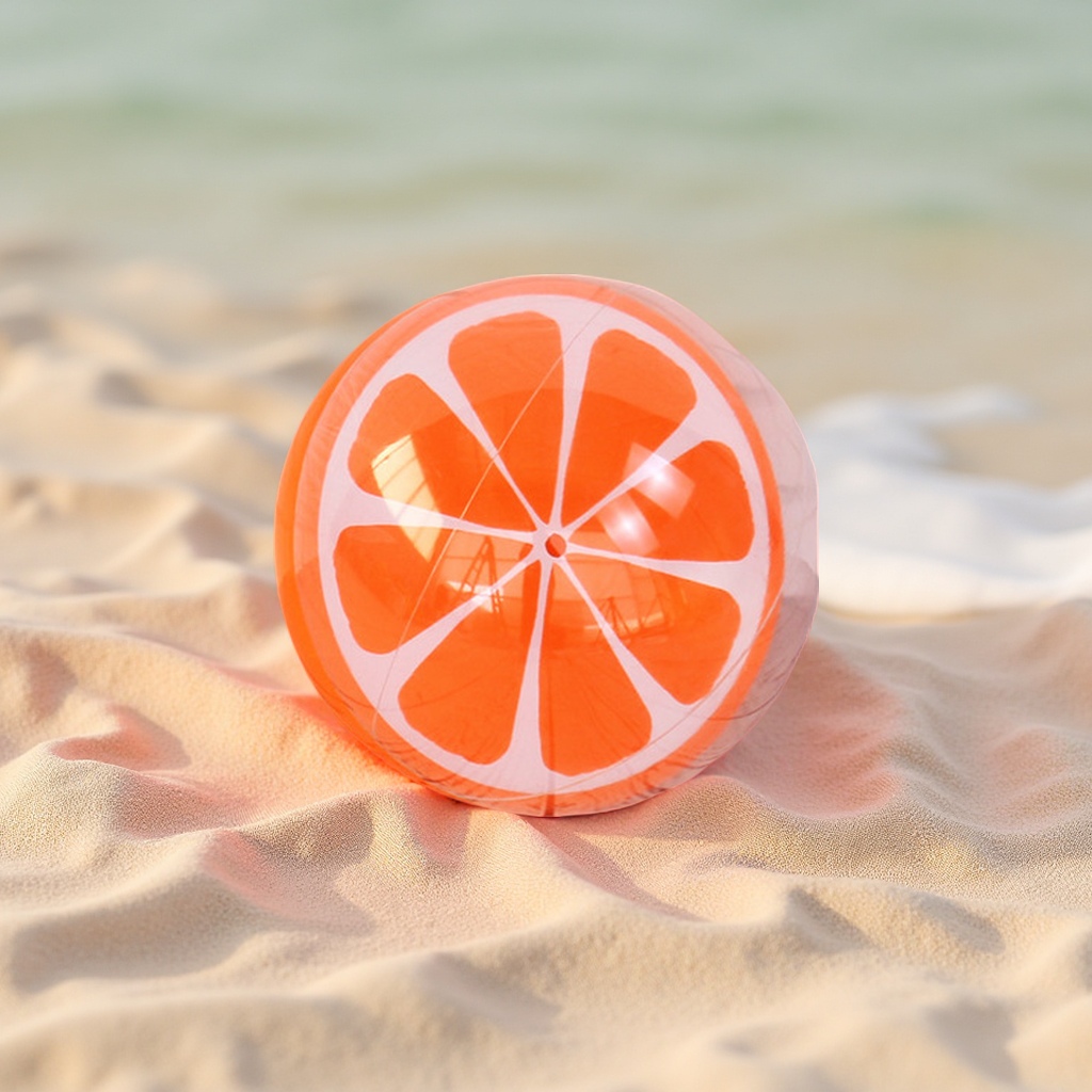 Customized lemon beach balls for foreign trade, 3D PVC inflatable orange fruit balls, transparent orange toys for leisure and entertainment Application Scenario