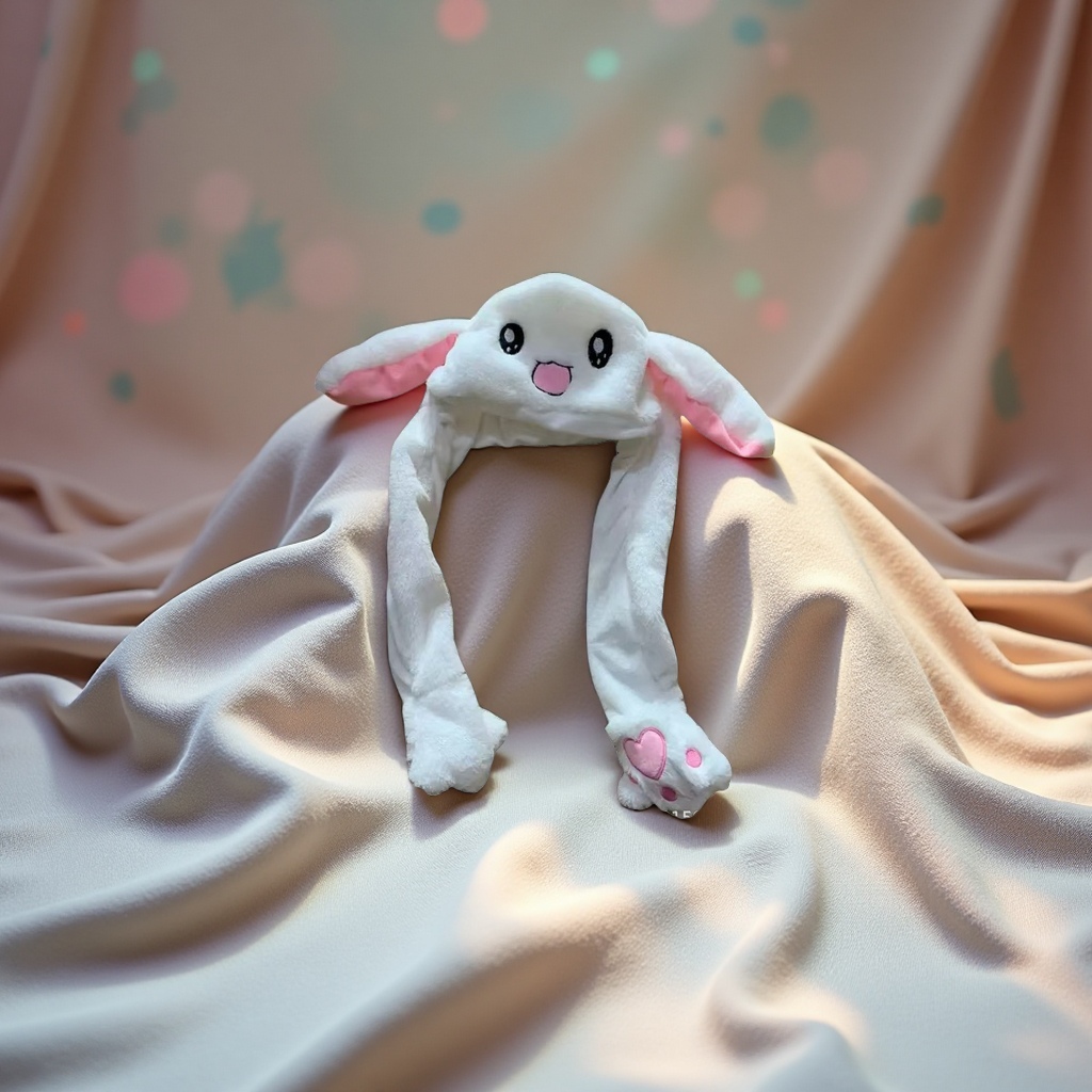 爆款抖音气囊兔耳帽子七彩发光可动耳朵儿童帽子跨境批发服装配饰