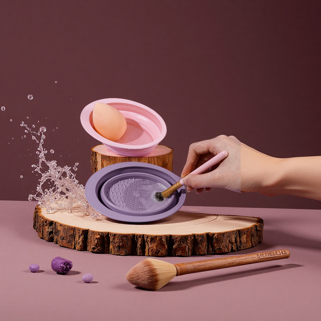 多功能化妆刷清洗器套装美妆蛋清洁神器折叠硅胶洗刷碗粉扑清洁液美容护肤彩妆工具细节图