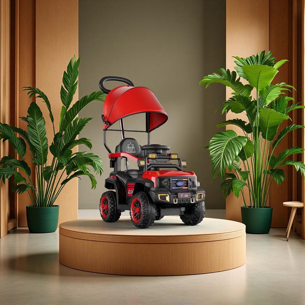 LT-ST666电动带推把童车，多种配置可选择！白底实物图