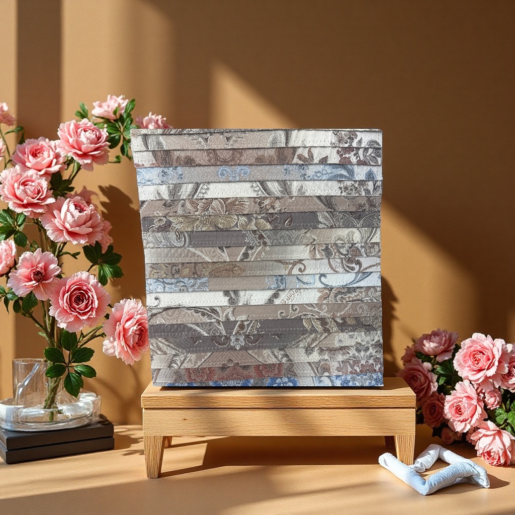 玻璃拼花沙发布窗帘布现代简约客厅卧室装饰窗纱透光窗帘布艺品