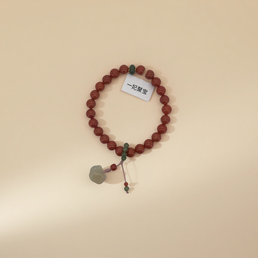 南红手串配饰纯银手工编织小提溜配玛瑙珠宝详情图4