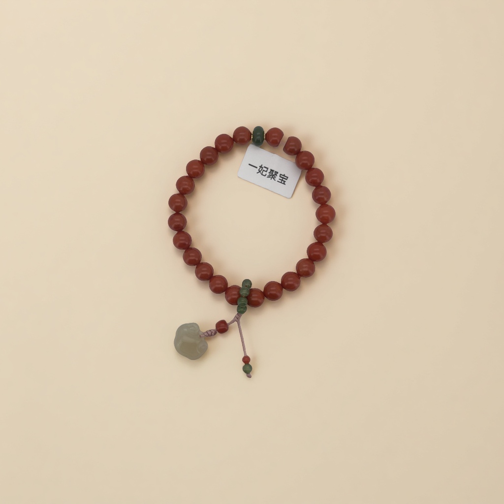 南红手串配饰纯银手工编织小提溜配玛瑙珠宝详情图2