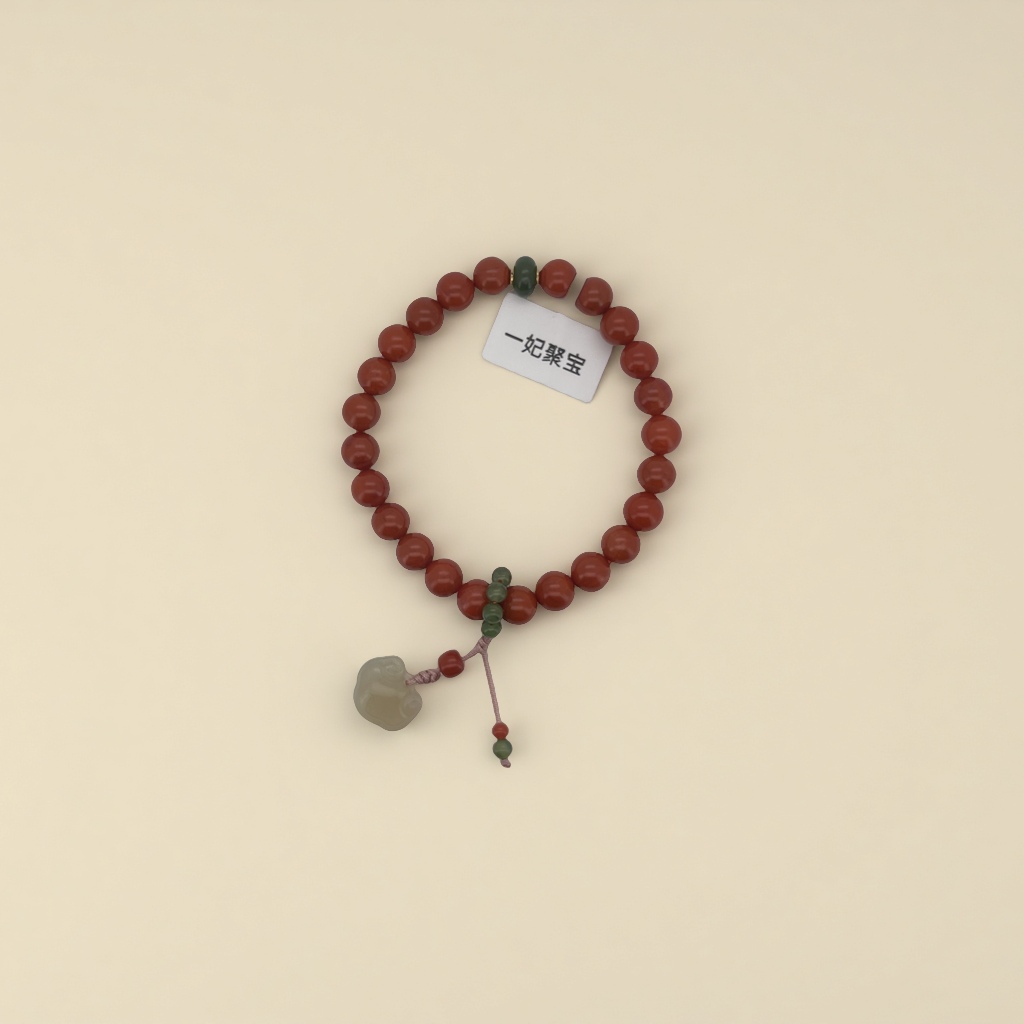 南红手串配饰纯银手工编织小提溜配玛瑙珠宝详情图3