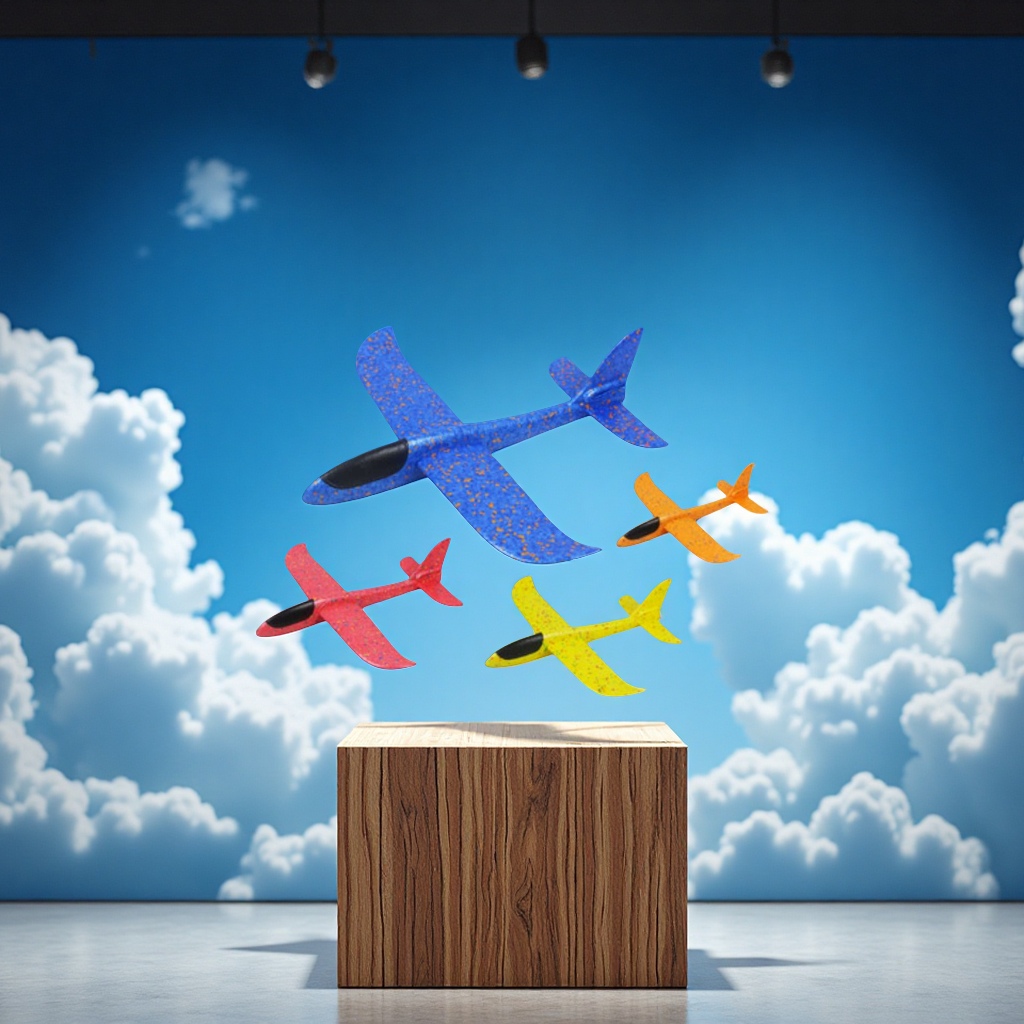 泡沫飞机儿童玩具安全环保充气飞行模型适合室内外娱乐趣味飞行玩具