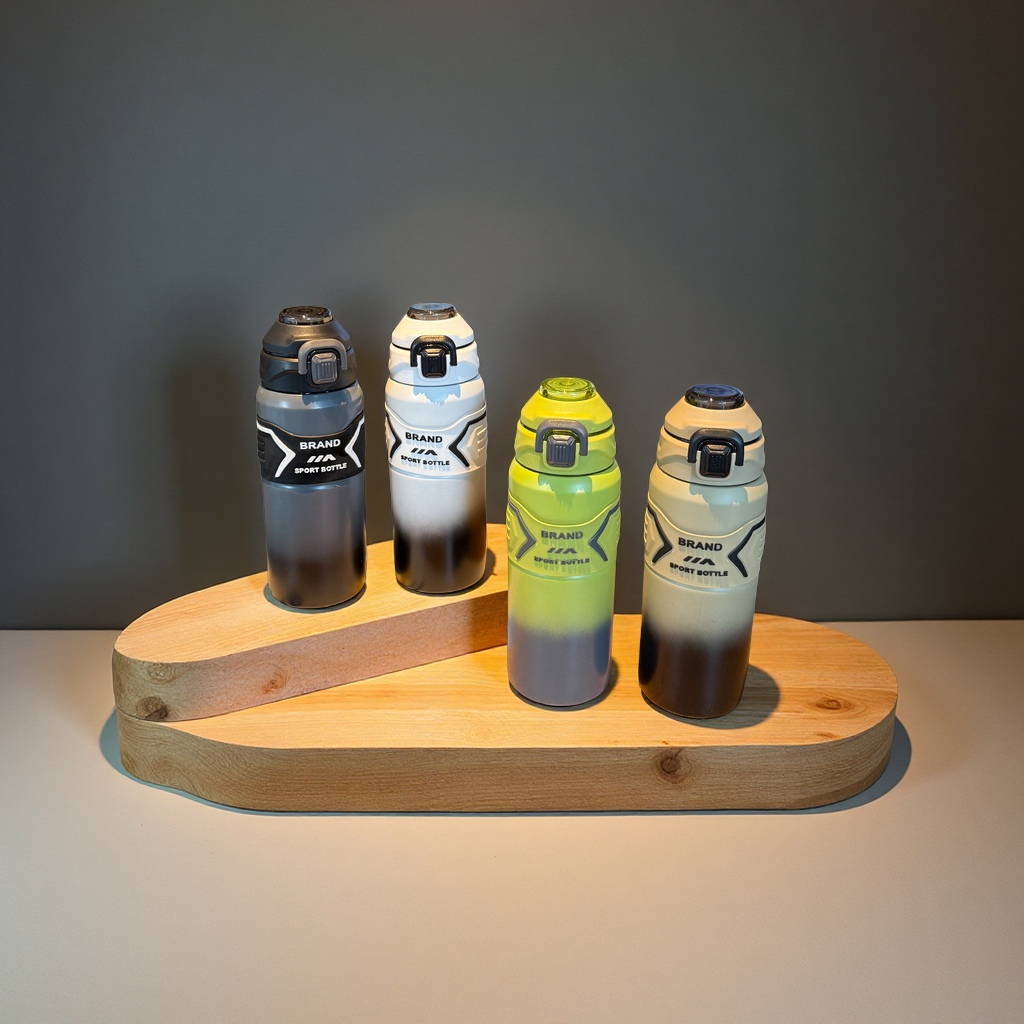 渐变大容量不锈钢运动水杯弹跳双饮便携吸管保温杯日用百货