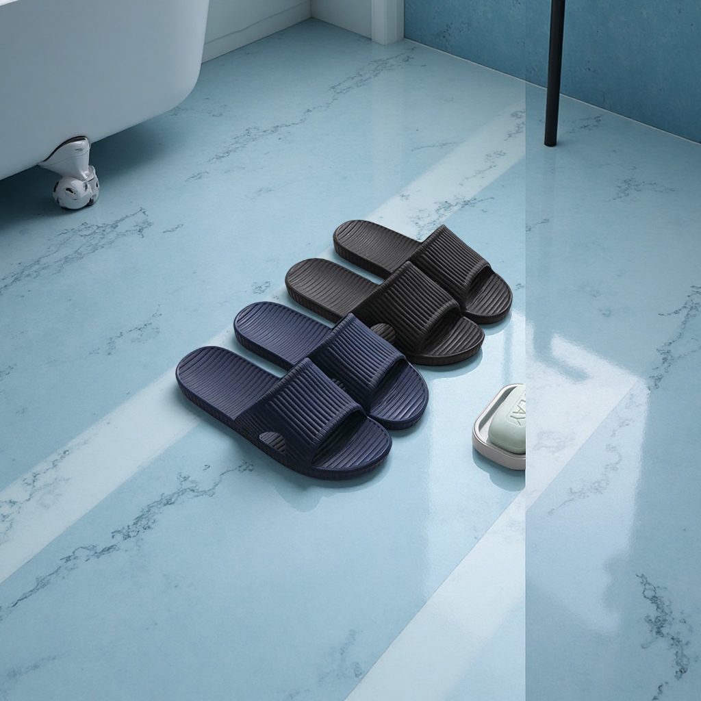 Manufacturer's men's anti-slip plastic bathroom slippers, hotel summer cooling slippers, women's wholesale household cleaning tools, floor mopping slippers Specification image