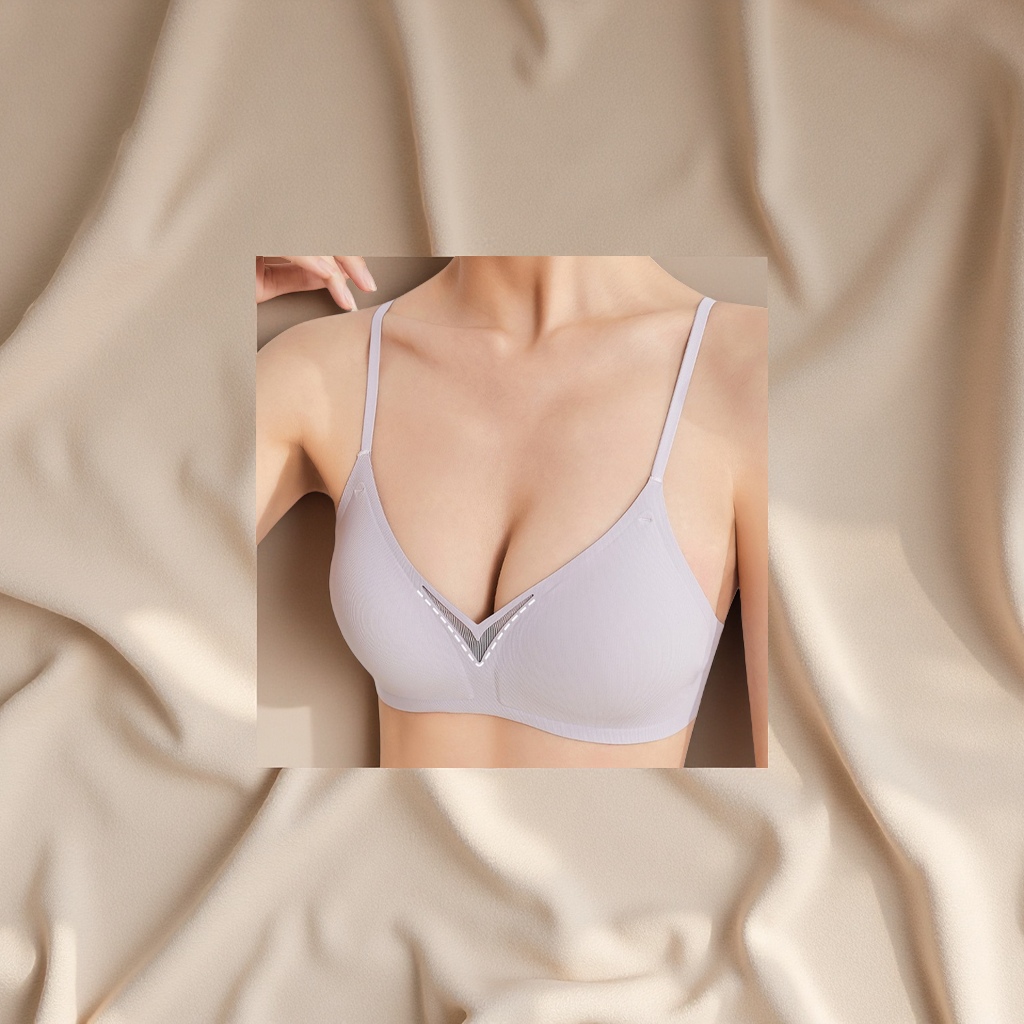 Summer thin, seamless lingerie, no steel rings, small chest, beautiful back, tapering, anti-sagging, thin shoulder straps, comfortable bra for women details Picture