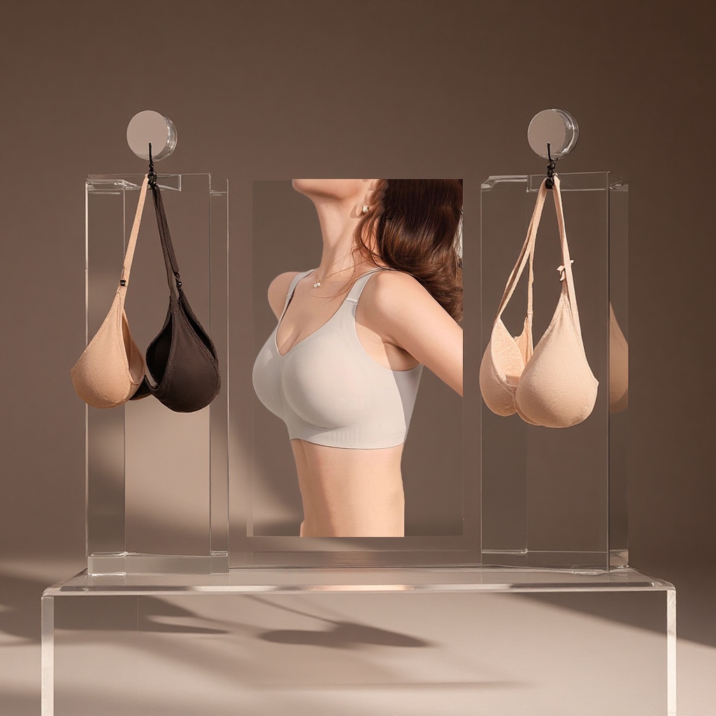 Large breasts make one look smaller, full-cup cup thin bra, anti-sagging and breast reduction, summer seamless shaping underwear, clothing display props for overweight women