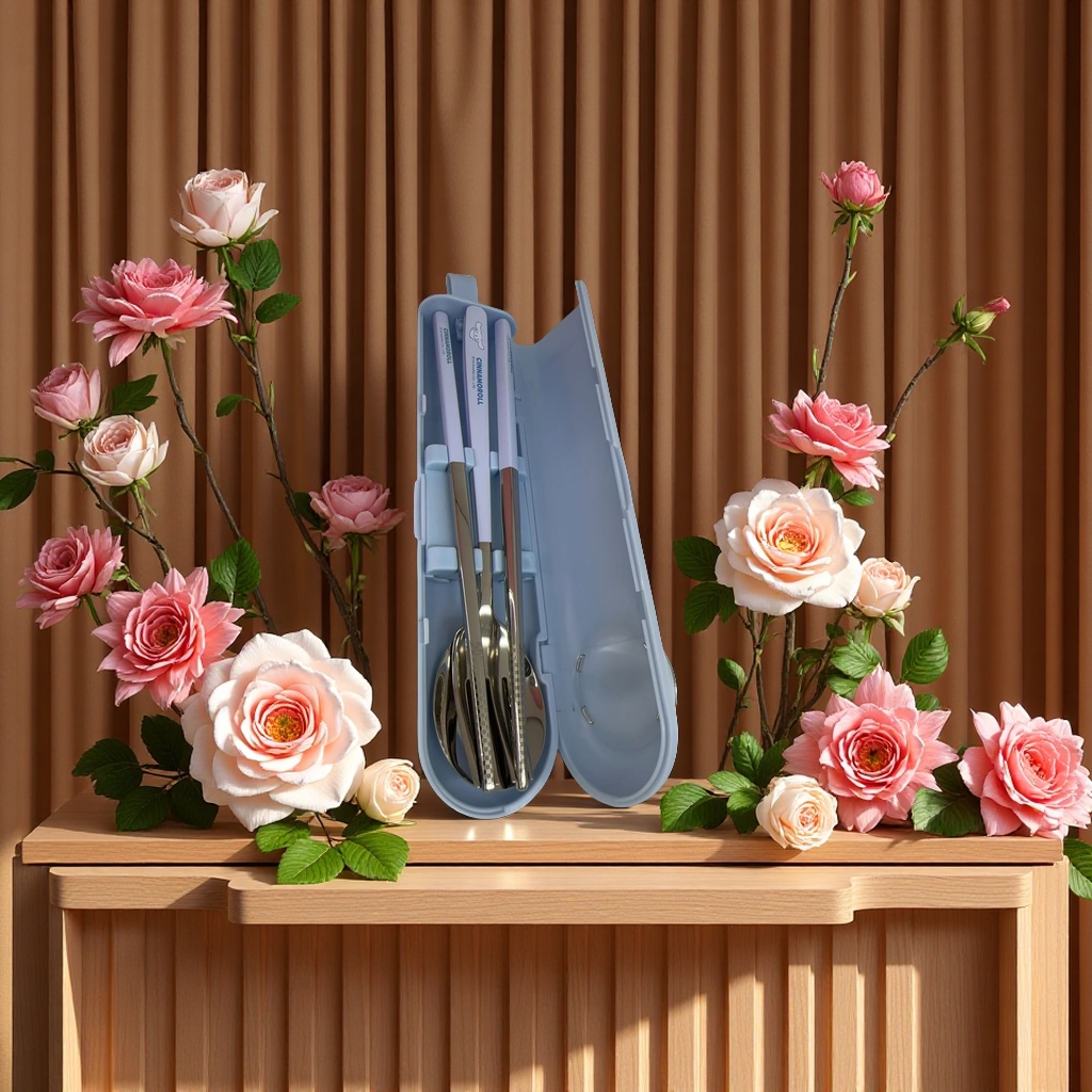 多功能不锈钢勺子筷子套装厨房餐具便携家用餐具组合简约实用